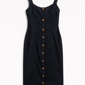 Zara nwt Elegant denim Button Down dress